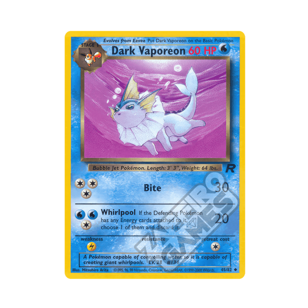 45/82 Dark Vaporeon Non Comune Unlimited (ITA) - Team Rocket