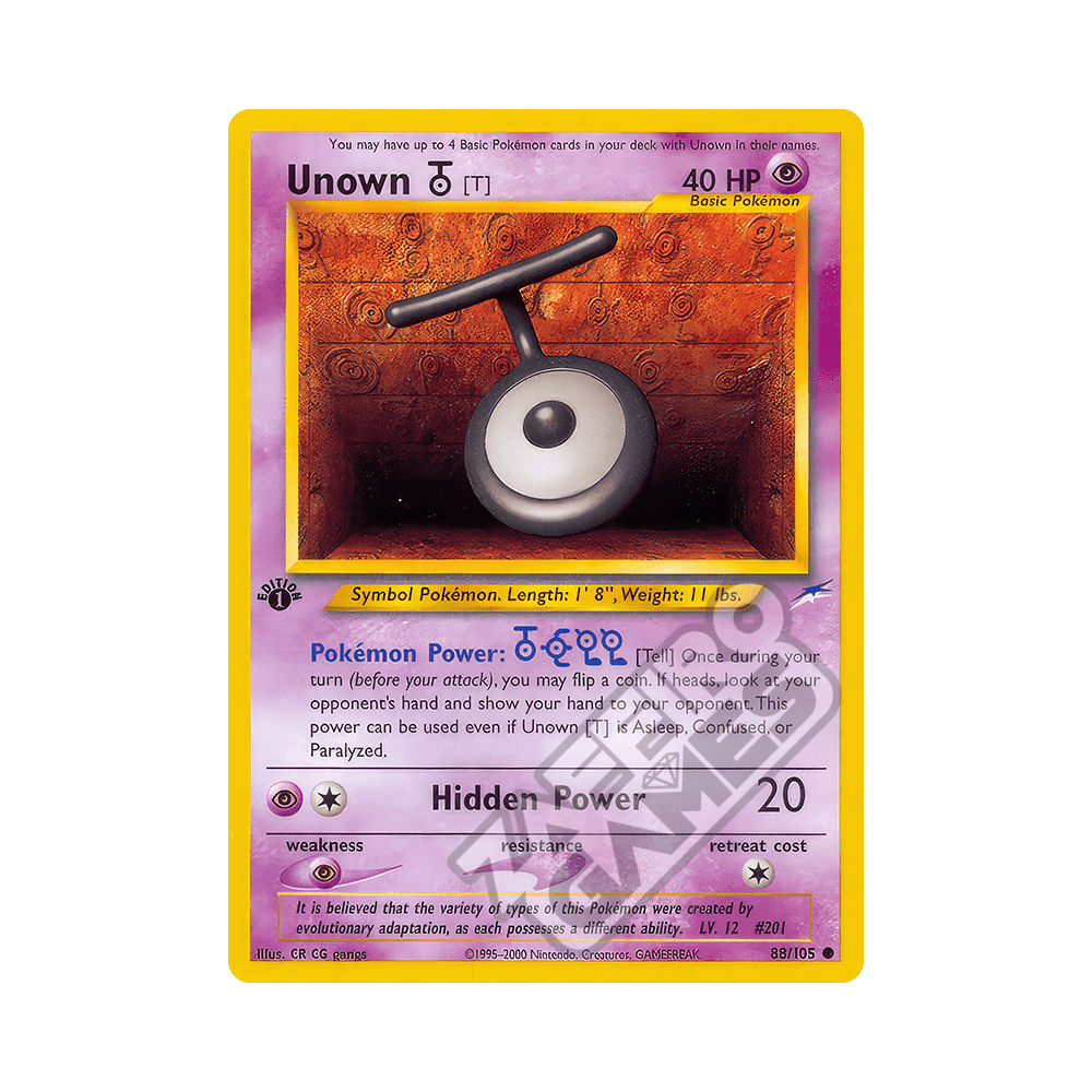 088/105 Unown T Comune Prima Edizione (ITA) - Neo Destiny | ZAFFIRO GAMES  S.R.L.