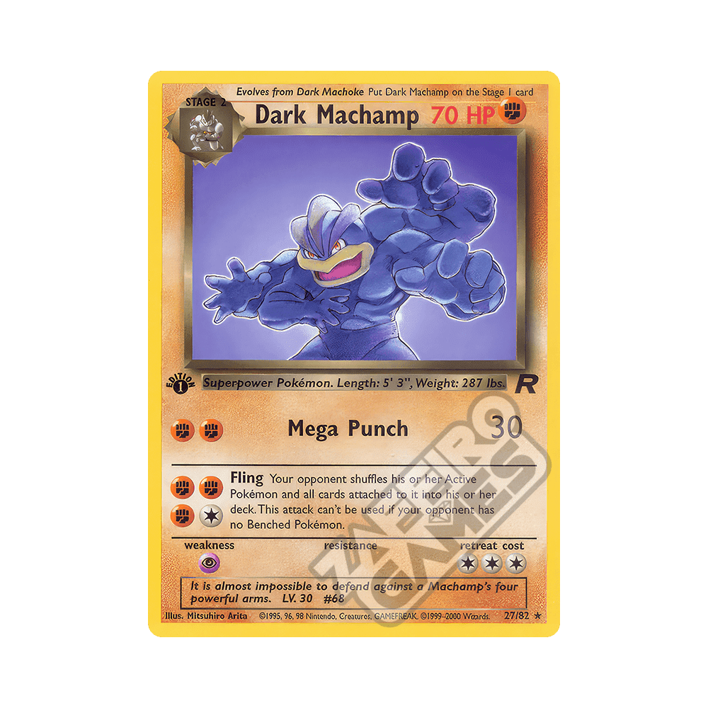 027/080 Dark Machamp Rara Prima Edizione (IT) – Team Rocket