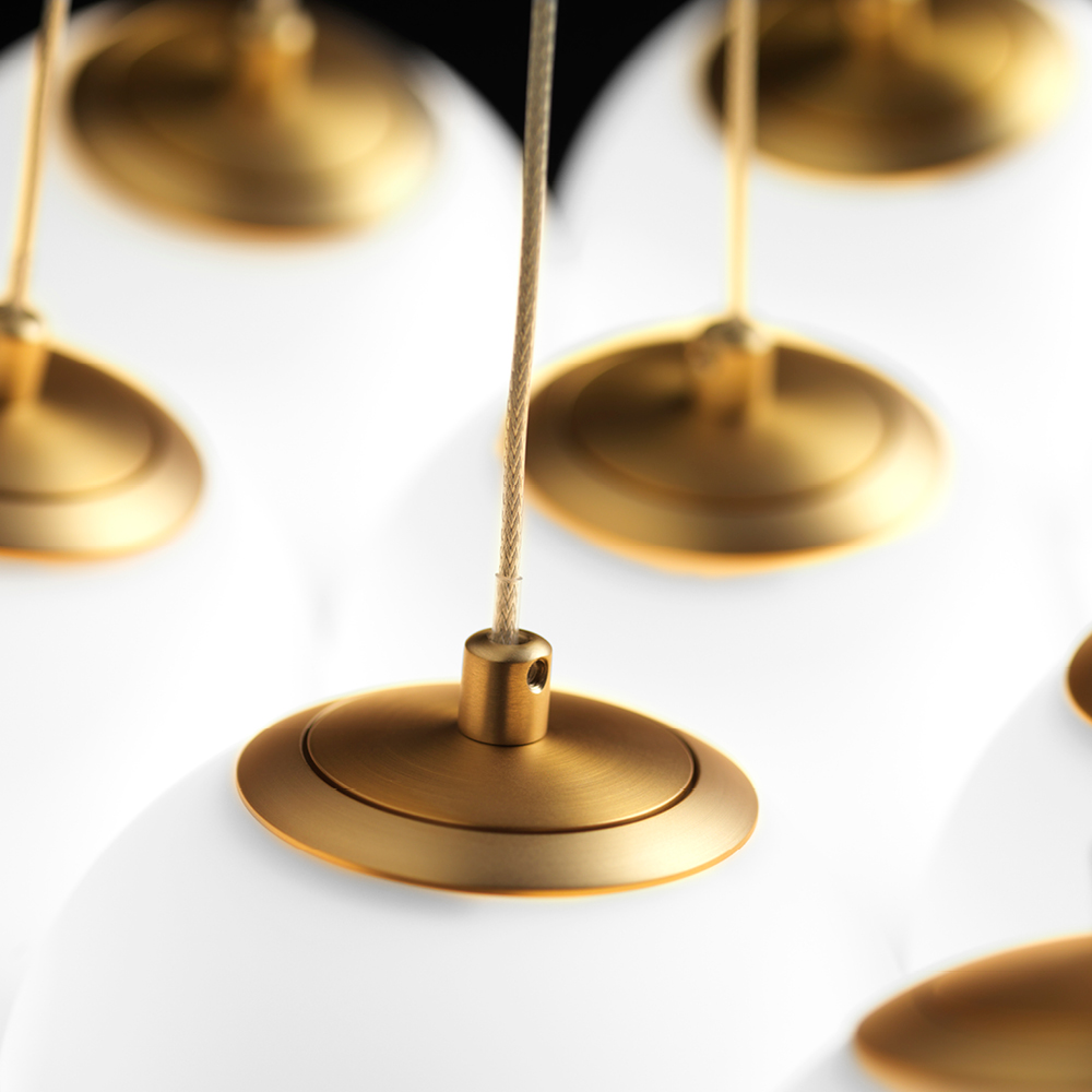 PEARL SOSPENSIONE 9 LUCI ORO SPAZZOLATO 50W 3000K