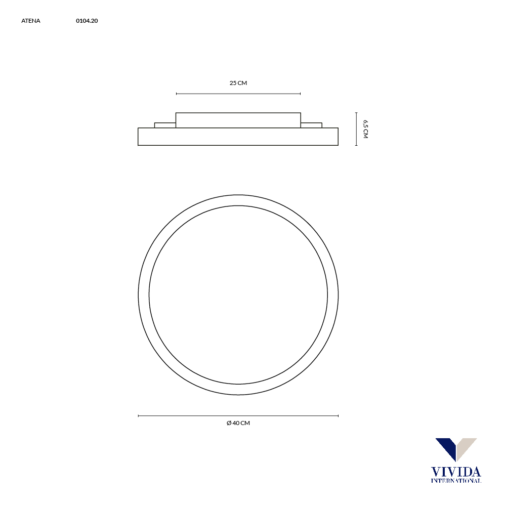 ATENA PLAFONIERA Ø40 BRONZO 36W 3000K-4000K 