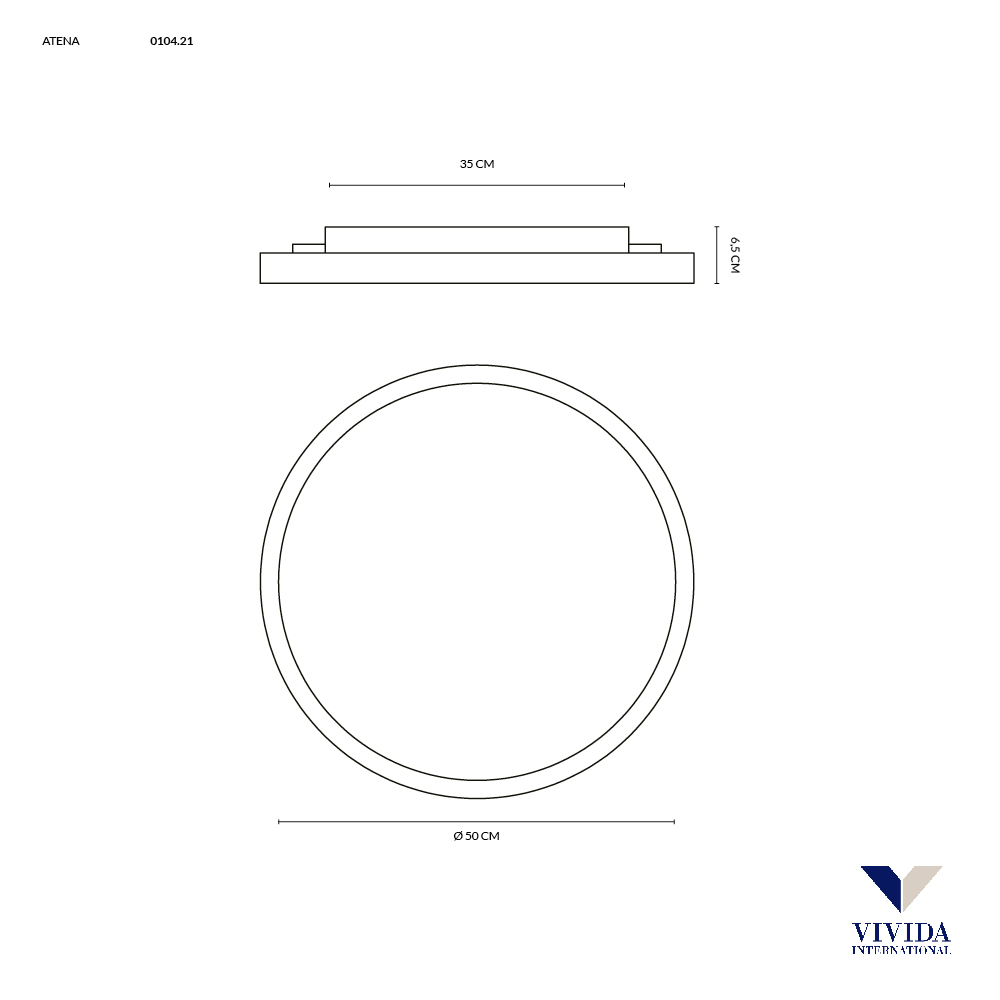 ATENA PLAFONIERA Ø50 BRONZO 48W 3000K-4000K 