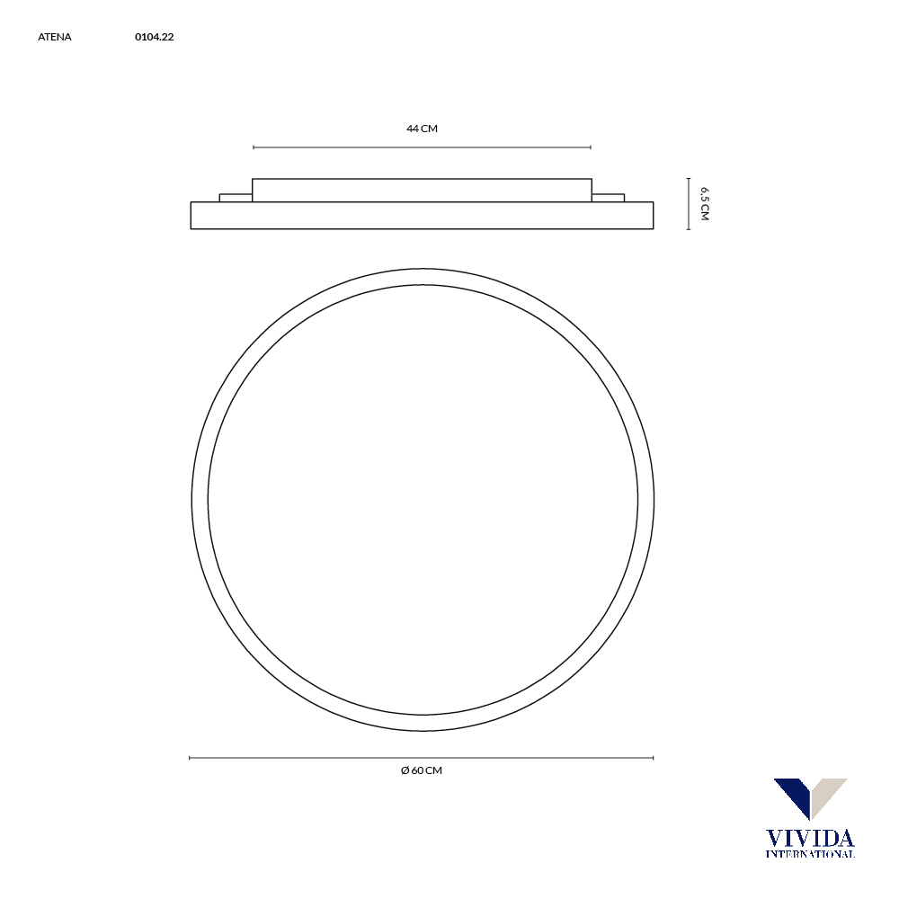 ATENA PLAFONIERA Ø60 ARGENTO+RAME 50W 3000K-4000K 