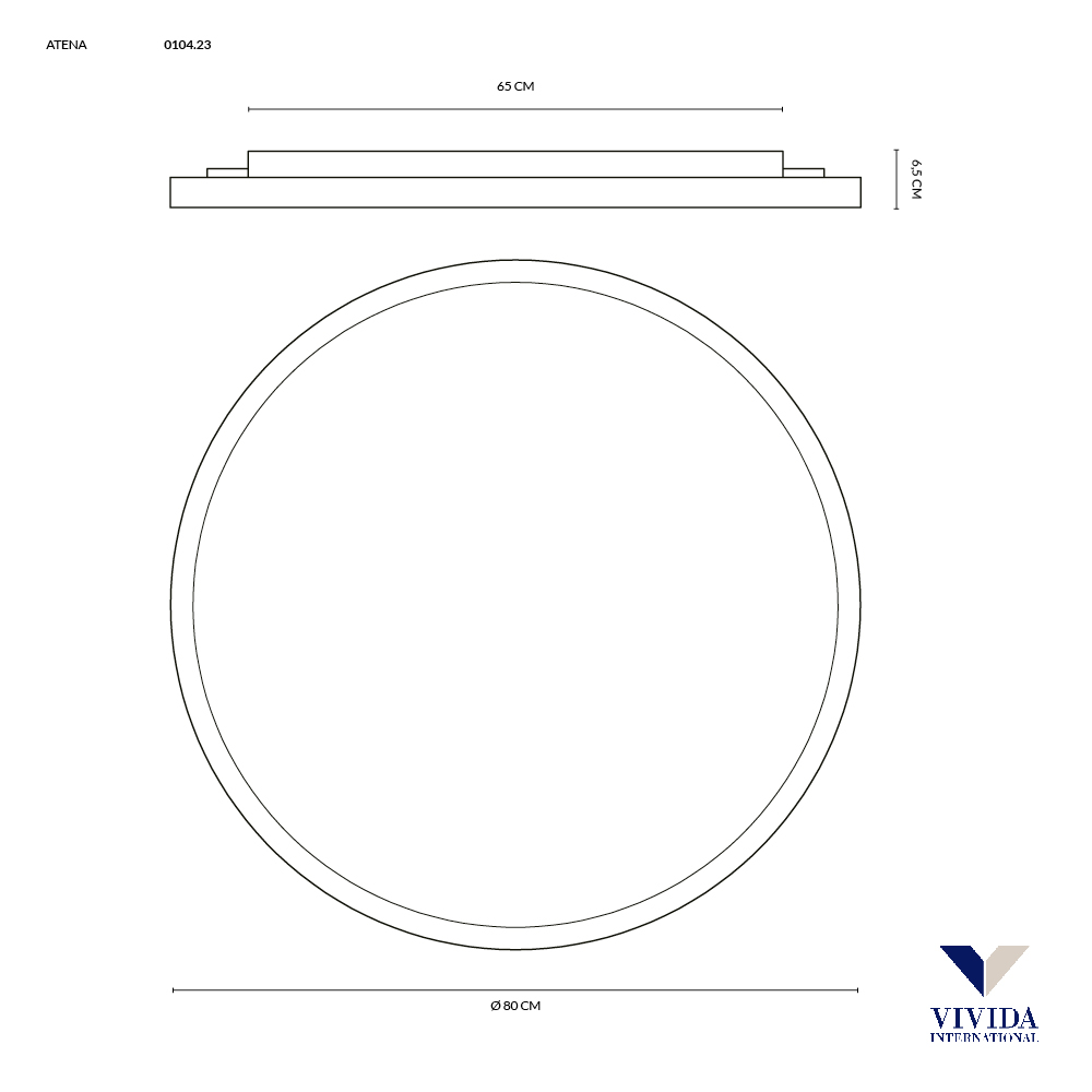 ATENA PLAFONIERA Ø80 BIANCO 84W 3000K-4000K 