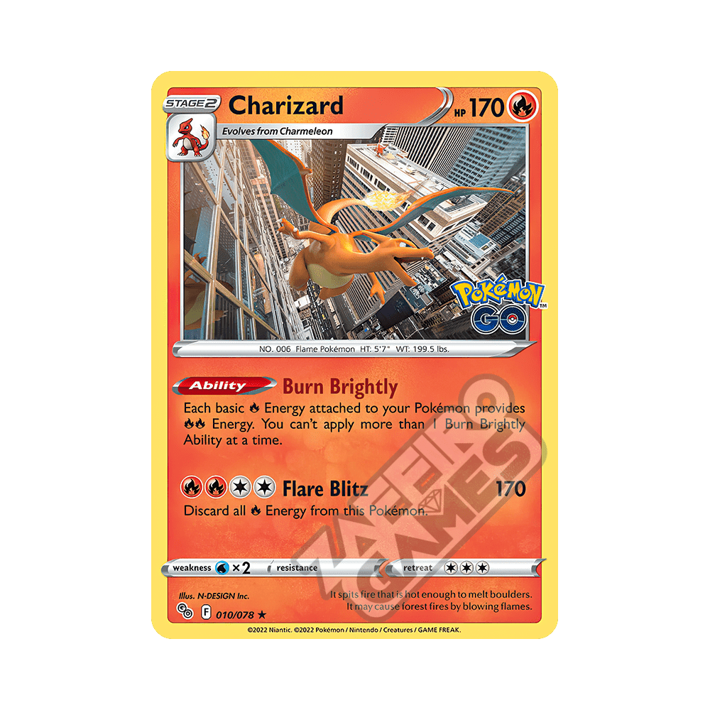 010/078 Charizard Holo (ITA)  Pokmon GO | ZAFFIRO GAMES S.R.L.