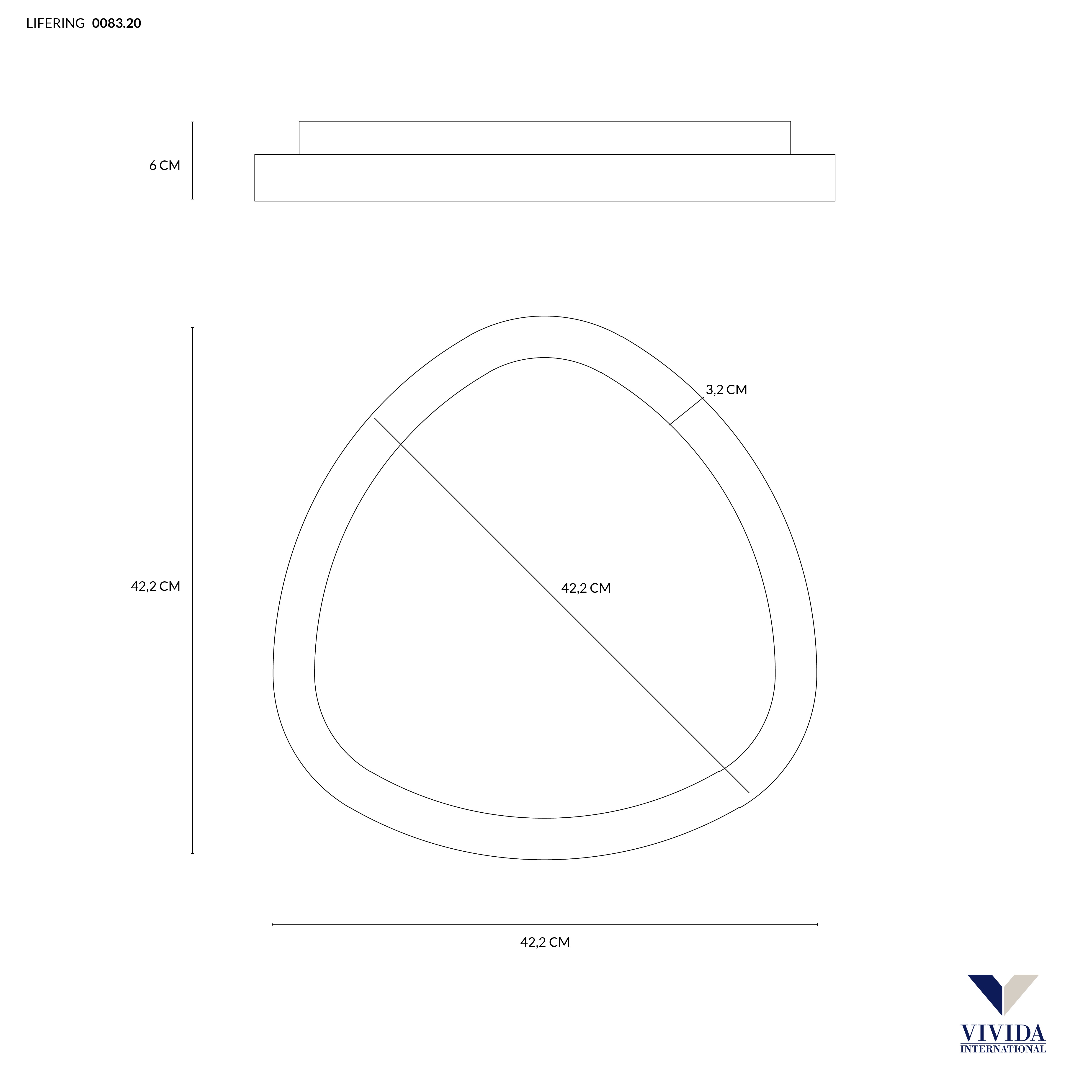 LIFERING-P PLAFONIERA 42 BIANCO 38W 3000K-4000K DIMMERABILE