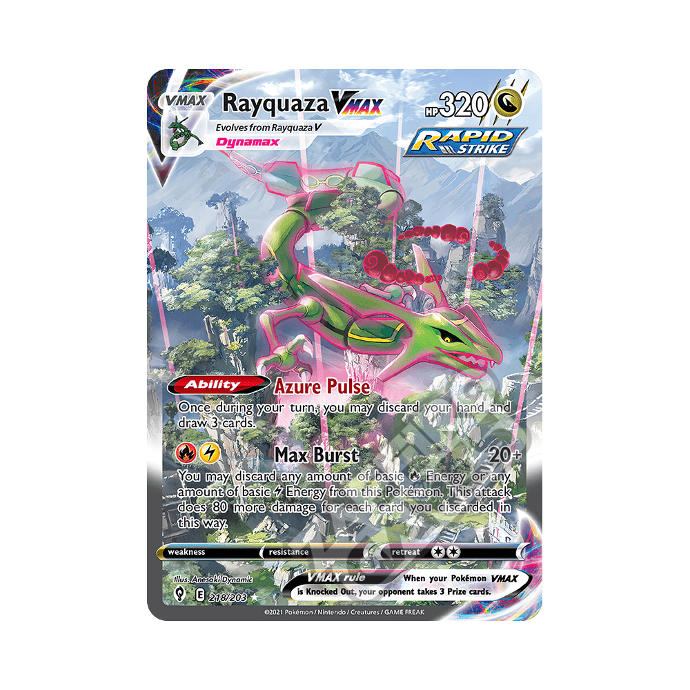 218/203 Rayquaza VMAX Alternative Art (ITA) – Evoluzioni Eteree ...