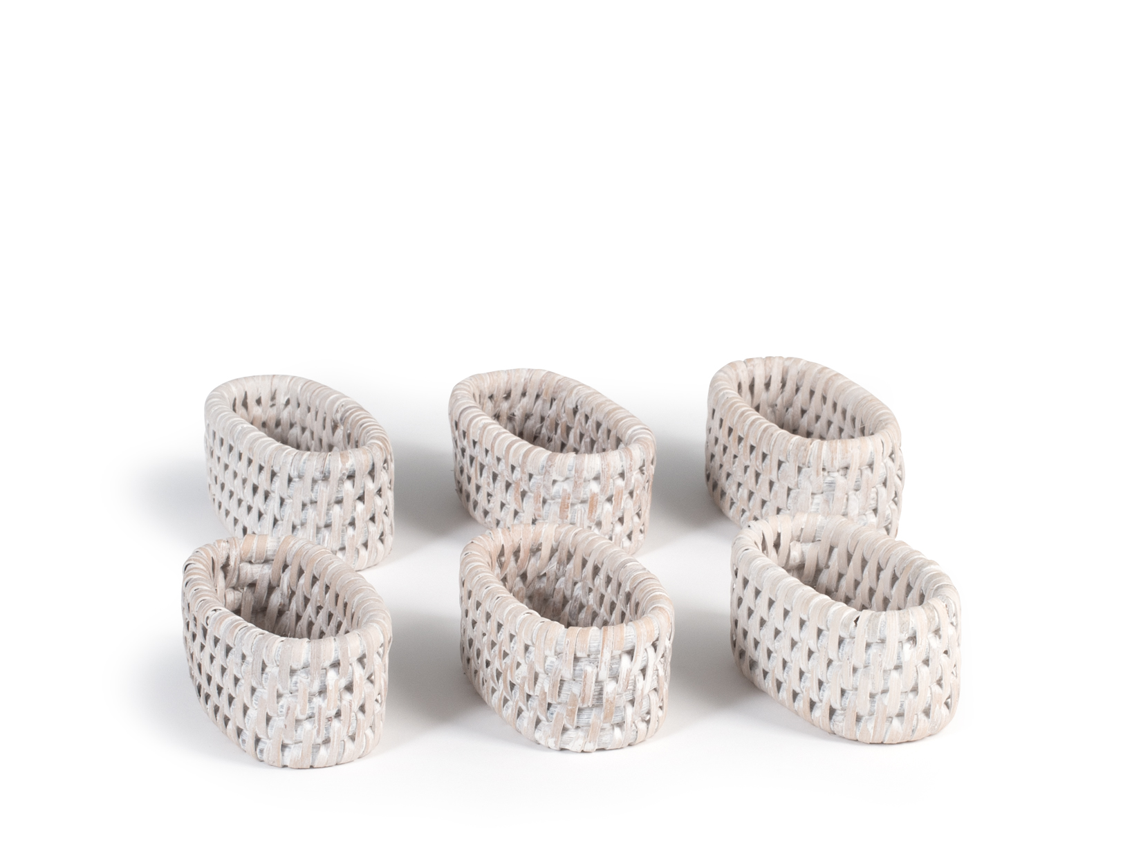 Porta posate 5 posti in rattan bianco 34x32xh5 cm