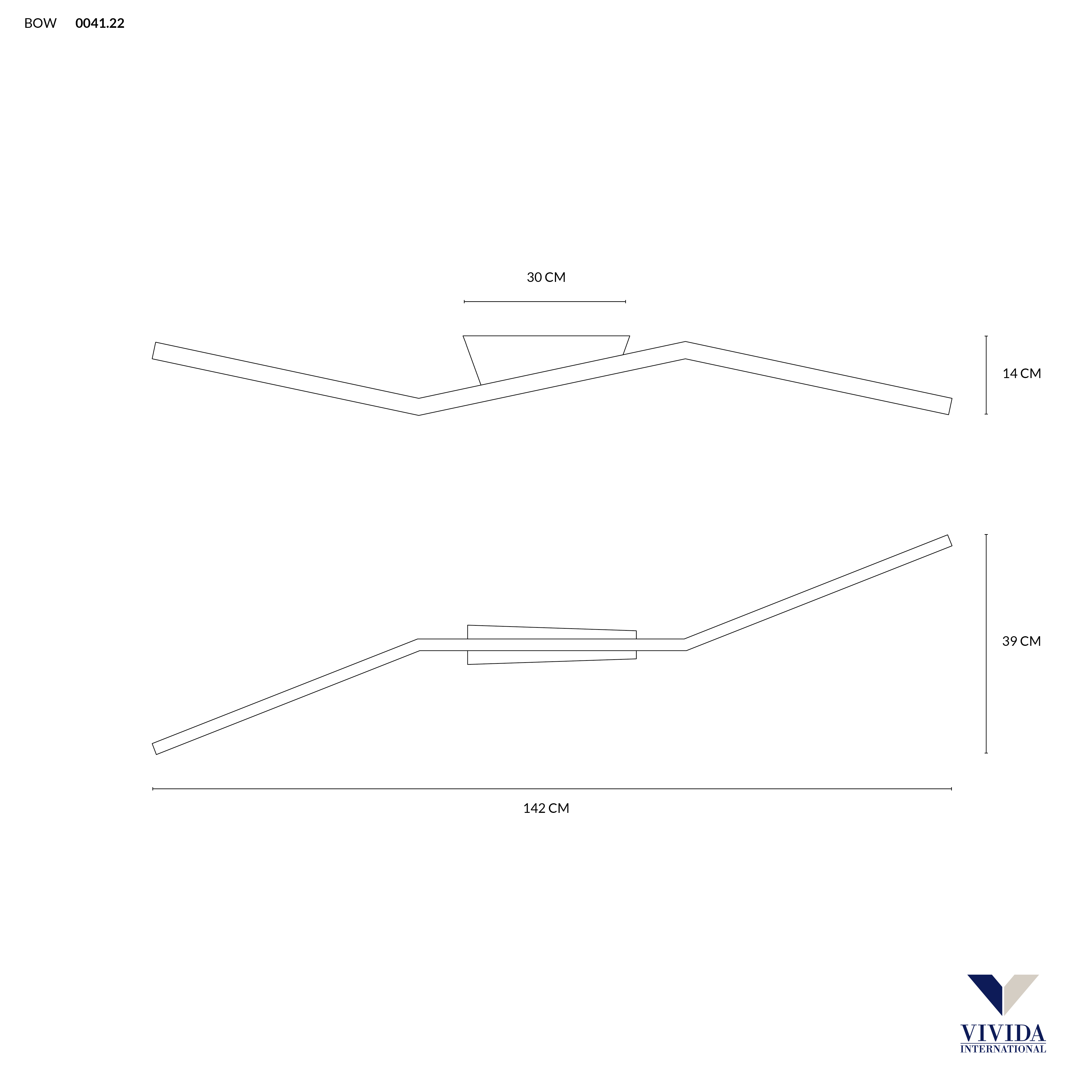 BOW PLAFONIERA 142 NERO 30W 3000K-4000K