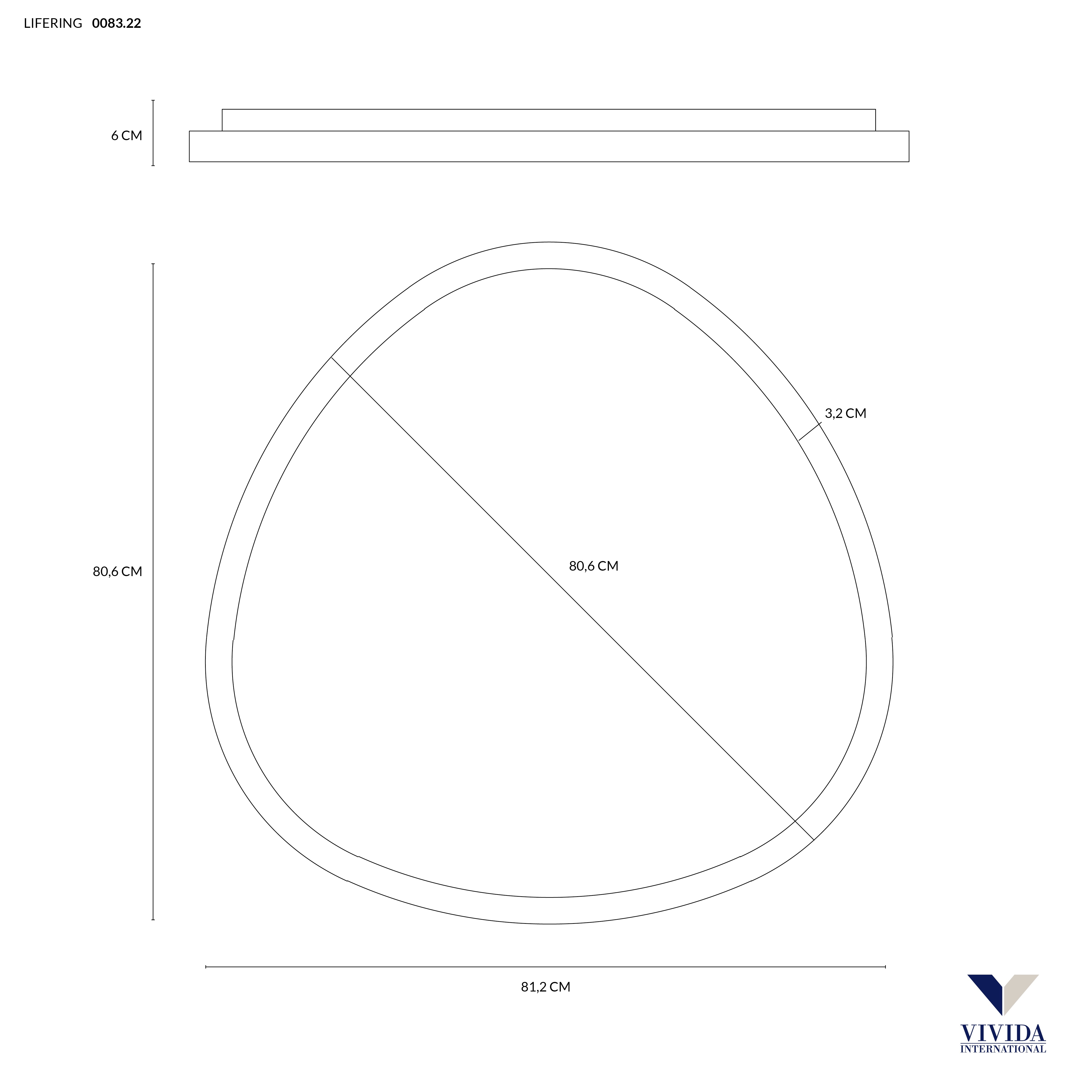 LIFERING-P PLAFONIERA 81 SABBIA 60W 3000K - 4000K DIMMERABILE