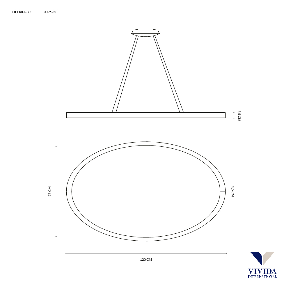 LIFERING-O SOSPENSIONE 120 SABBIA 80W 3000K - 4000K DIMMERABILE