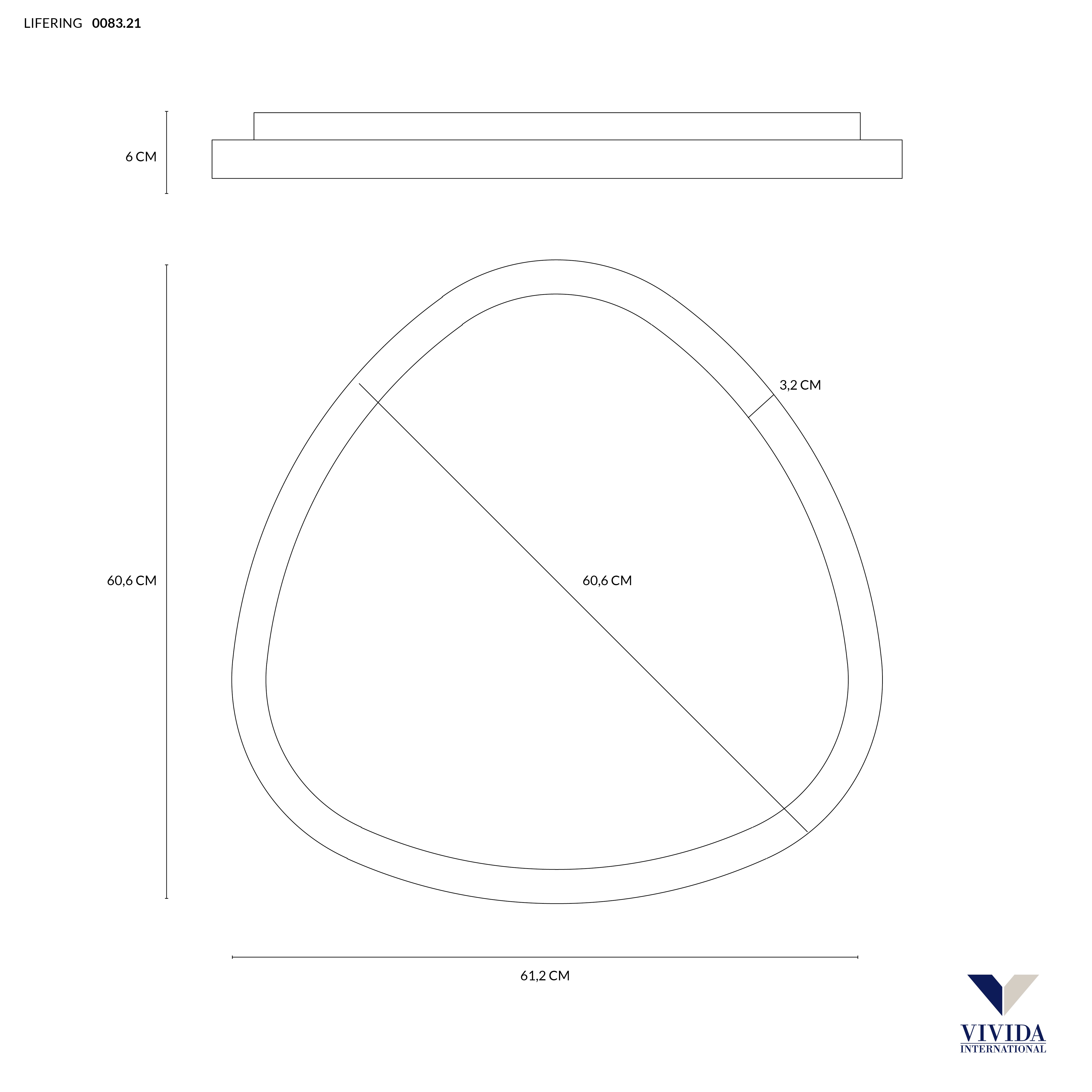 LIFERING-P PLAFONIERA 61 SABBIA 48W 3000K - 4000K DIMMERABILE