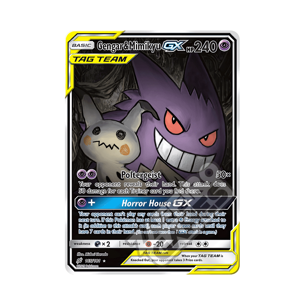 ポケモンカードゲーム Gengar & Mimikyu GX #103 TAG TEAM Gengar & Mimikyu GX (Alternate Full Art) - SM - Team Up - Pokemon