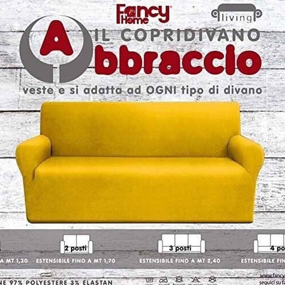 Fancy Home Copridivano Con Braccioli Fino A 130 Cm Abbraccio In Tessuto Elasticizzato Colori Assortiti