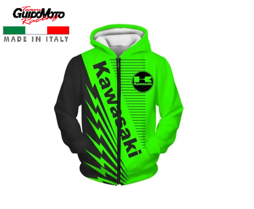 Wsbk Racing Team 2024 Felpa Con Zip Kawasaki Uomo Collezione
