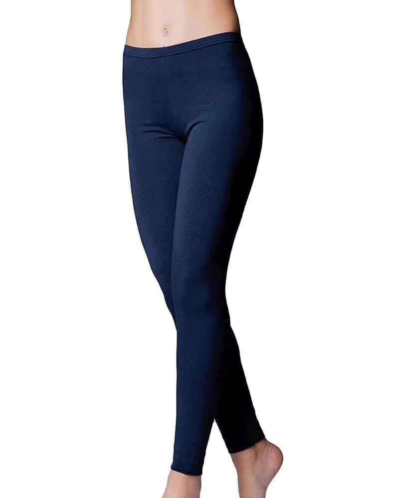 Jadea Leggings Pantacollant Winter Donna In Caldo Cotone Felpato Blu