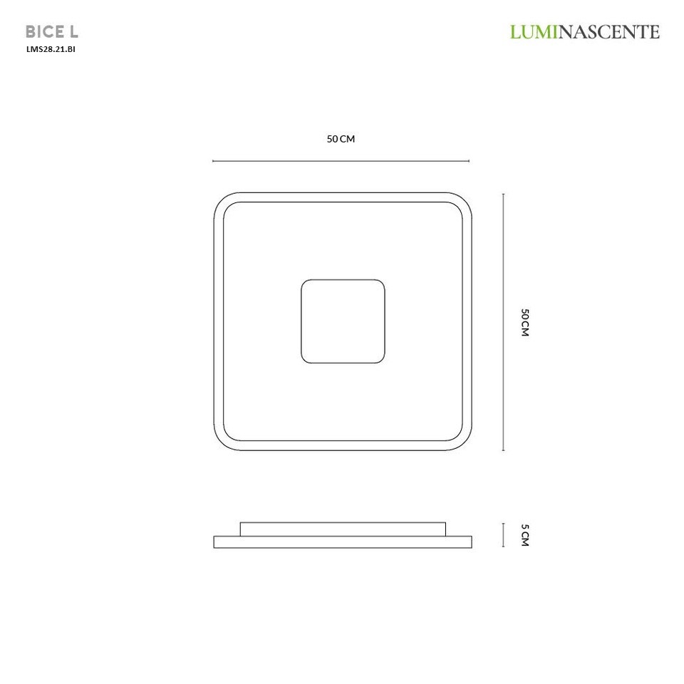 BICE L PLAFONIERA BIANCO 58W 3000K - 4000K