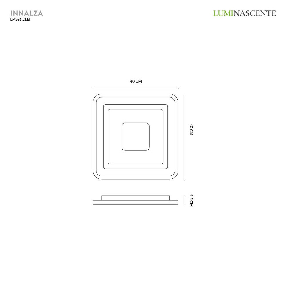 INNALZA PLAFONIERA BIANCO 36W 3000K - 4000K