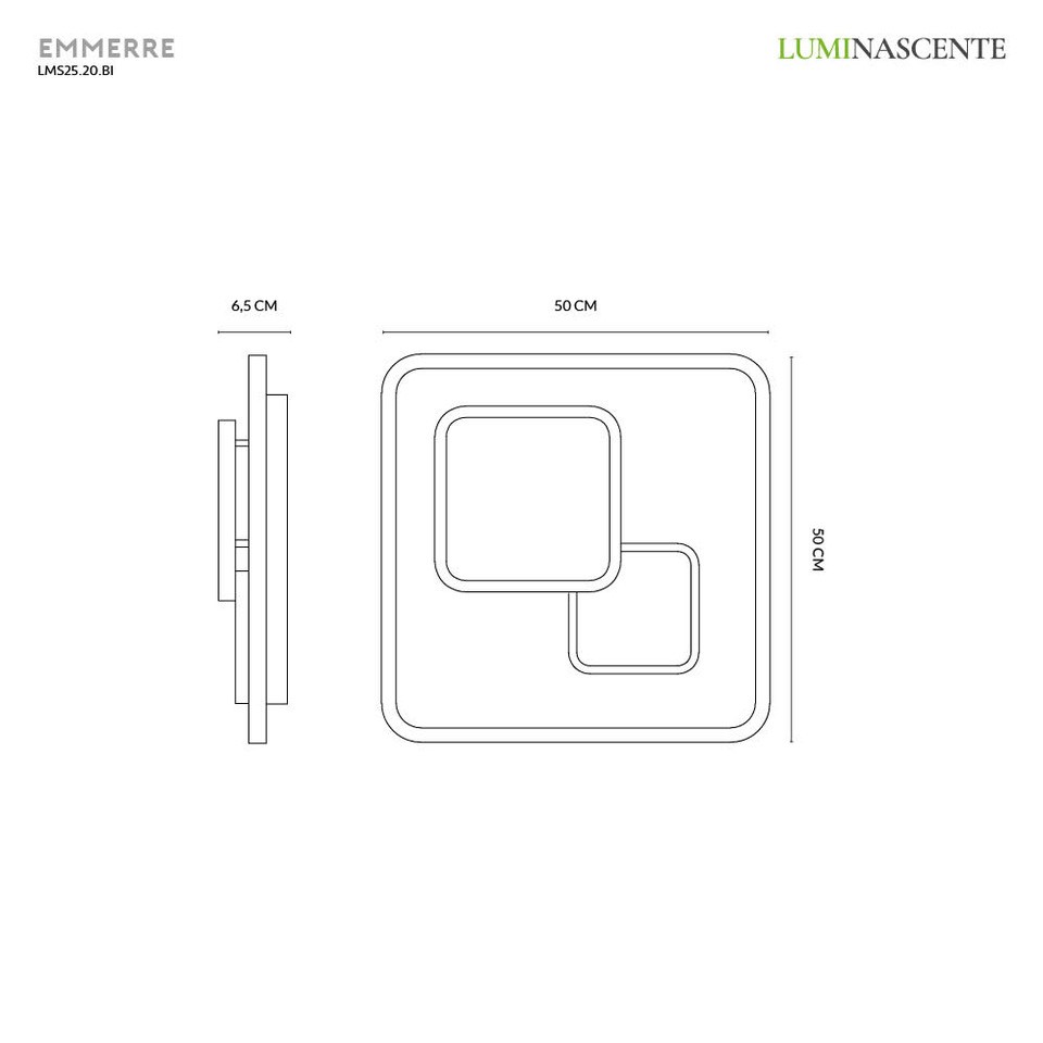 EMMERRE PLAFONIERA BIANCO 44W 3000K - 4000K