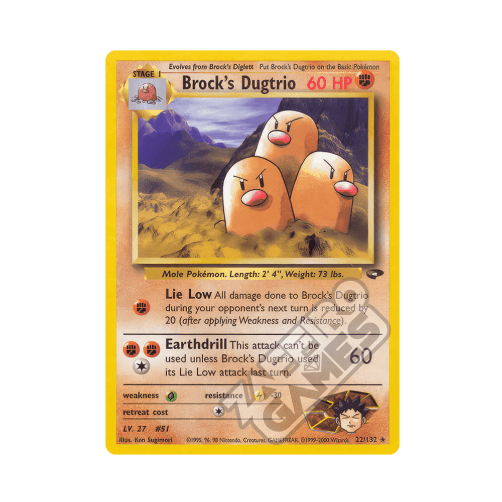 022/132 Brock's Dugtrio Rara Unlimited (ENG) - Gym Challenge