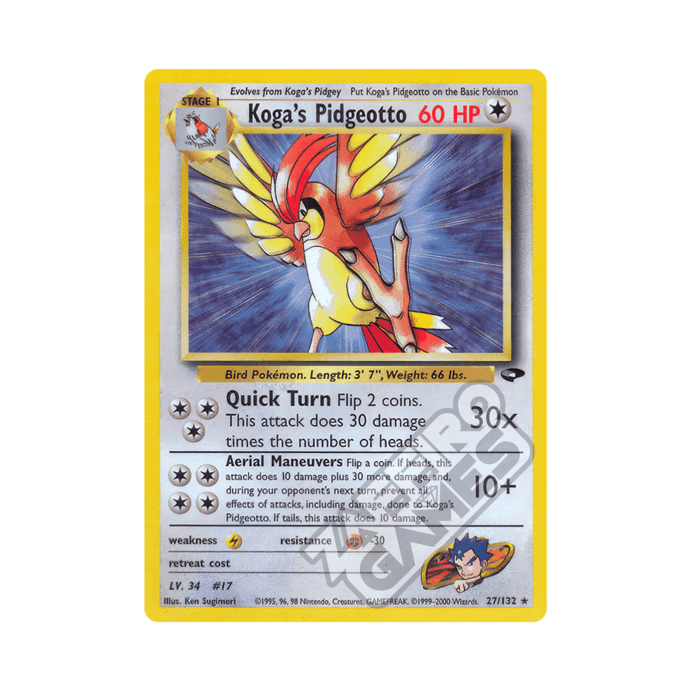 027/132 Koga's Pidgeotto Rara Unlimited (ENG) - Gym Challenge