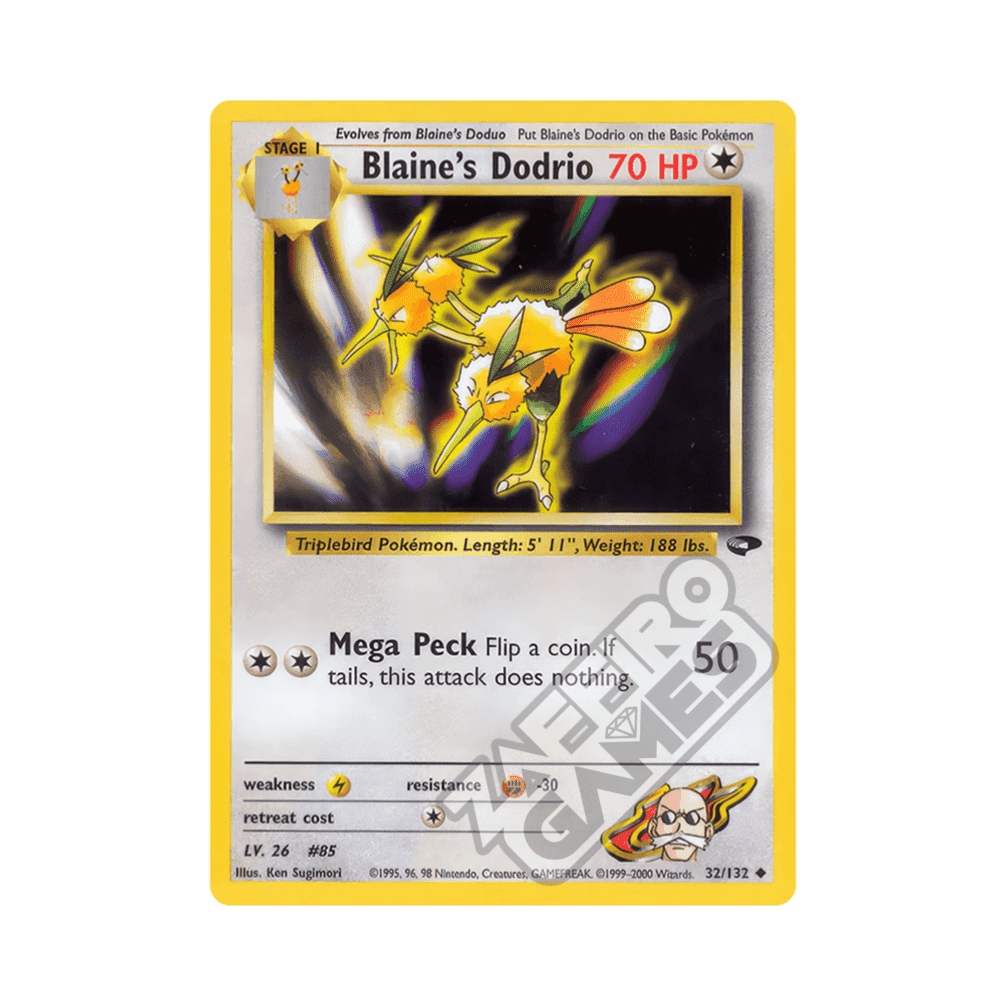 032/132 Blaine's Dodrio Non Comune Unlimited (ENG) - Gym Challenge