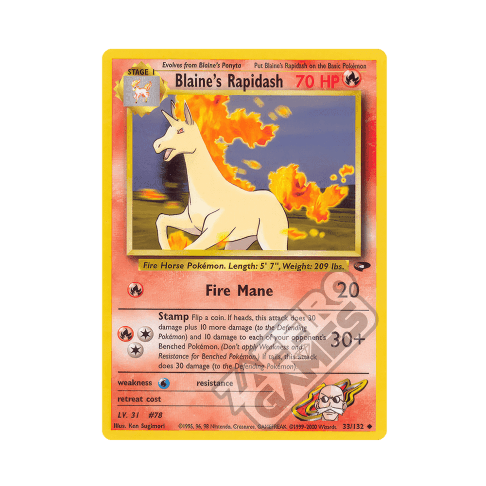 033/132 Blaine's Rapidash Non Comune Unlimited (ENG) - Gym Challenge