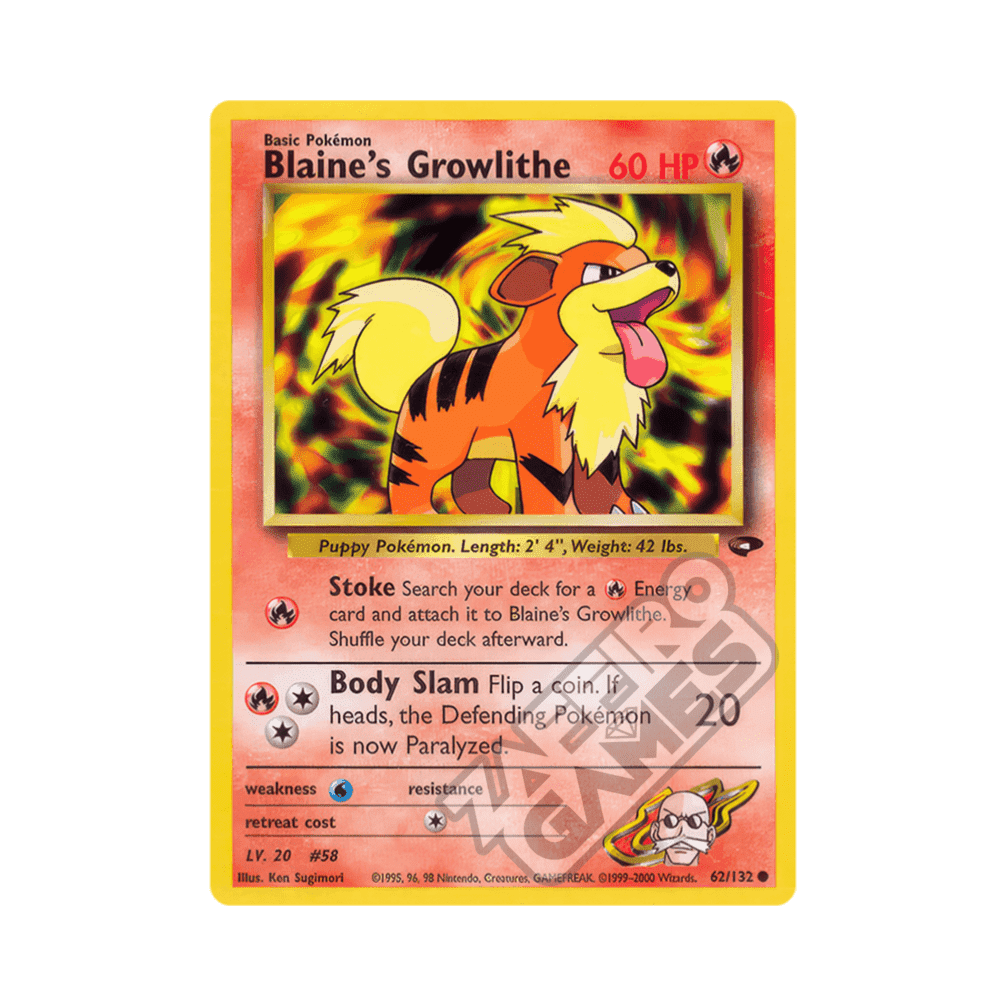 062/132 Blaine's Growlithe Non Comune Unlimited (ENG) - Gym Challenge