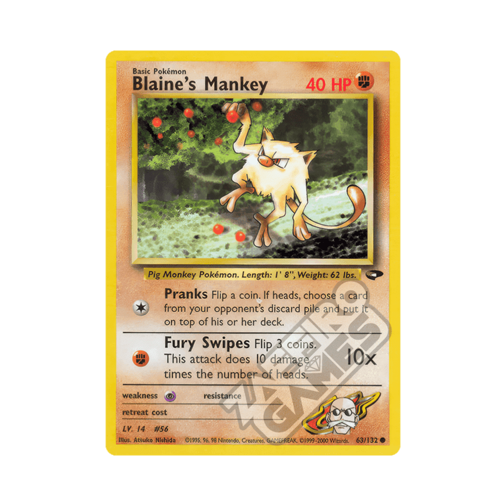 063/132 Blaine's Mankey Non Comune Unlimited (ENG) - Gym Challenge