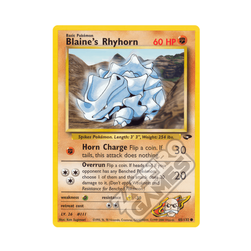 065/132 Blaine's Rhyhorn Non Comune Unlimited (ENG) - Gym Challenge