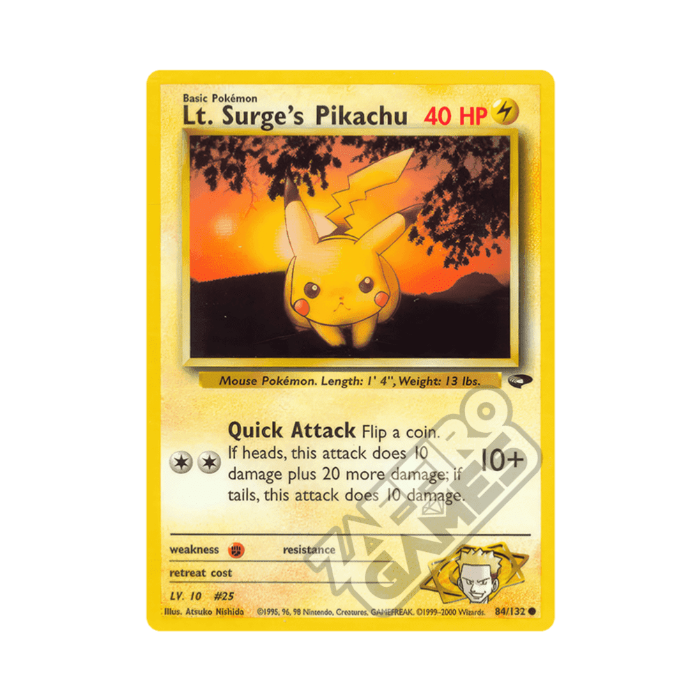 084/132 Lt. Surge's Pikachu Comune Unlimited (ENG) - Gym Challenge