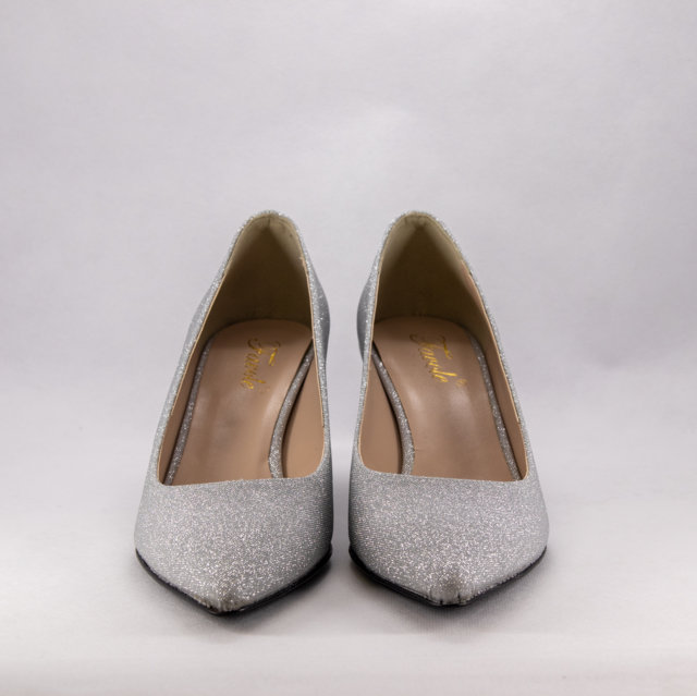 Scarpa cerimonia donna elegante argento luminoso. Favole Abiti