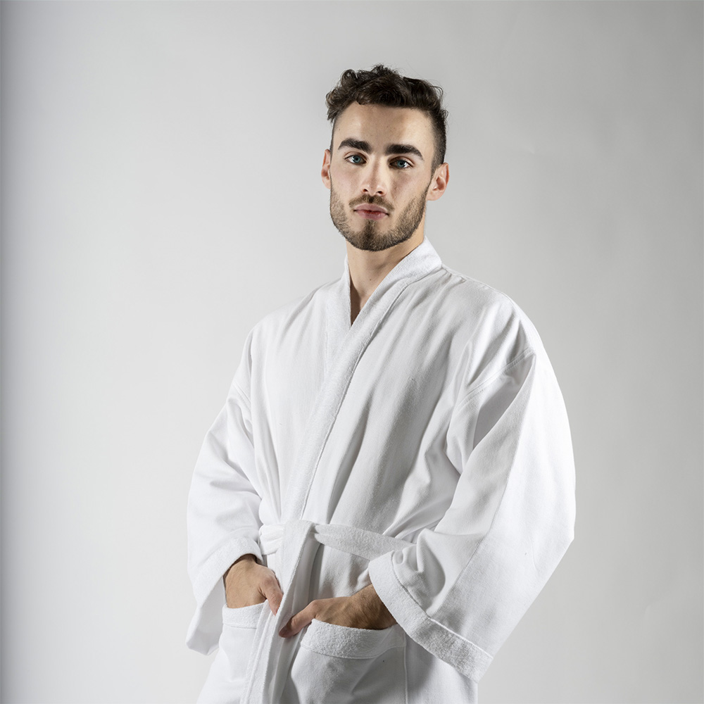 Accappatoio Kimono Bianco Uomo-Donna Bianco 