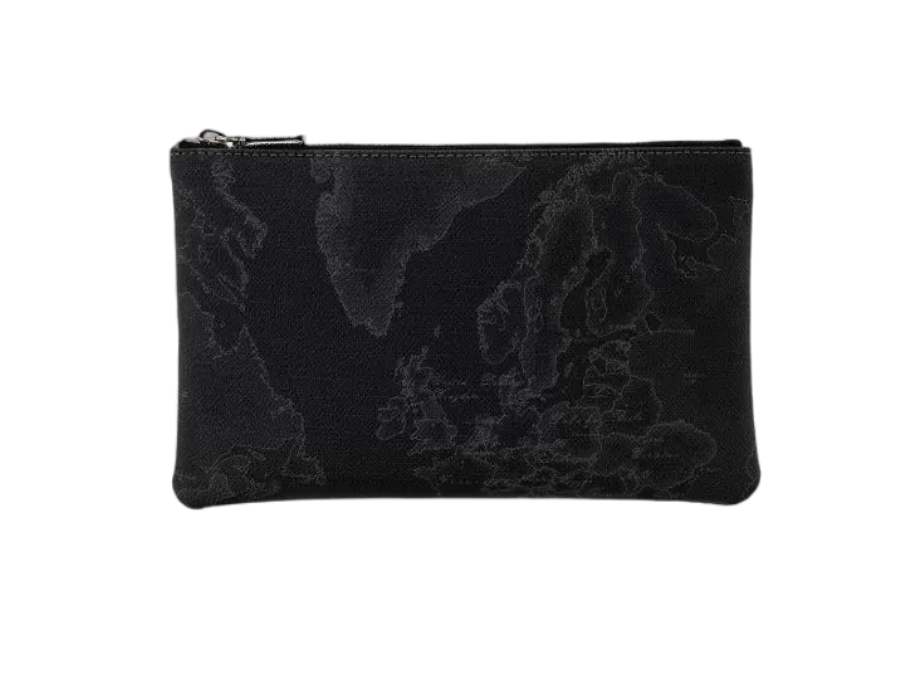 Pochette Borsa Alviero Martini Geo Black 1AClasse - Mappa Mondo E Pelle Nera