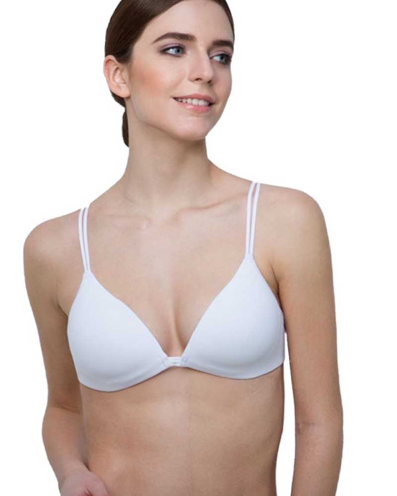 Imbottito, Reggiseno Push-Up Bellissima in Microfibra Bianco