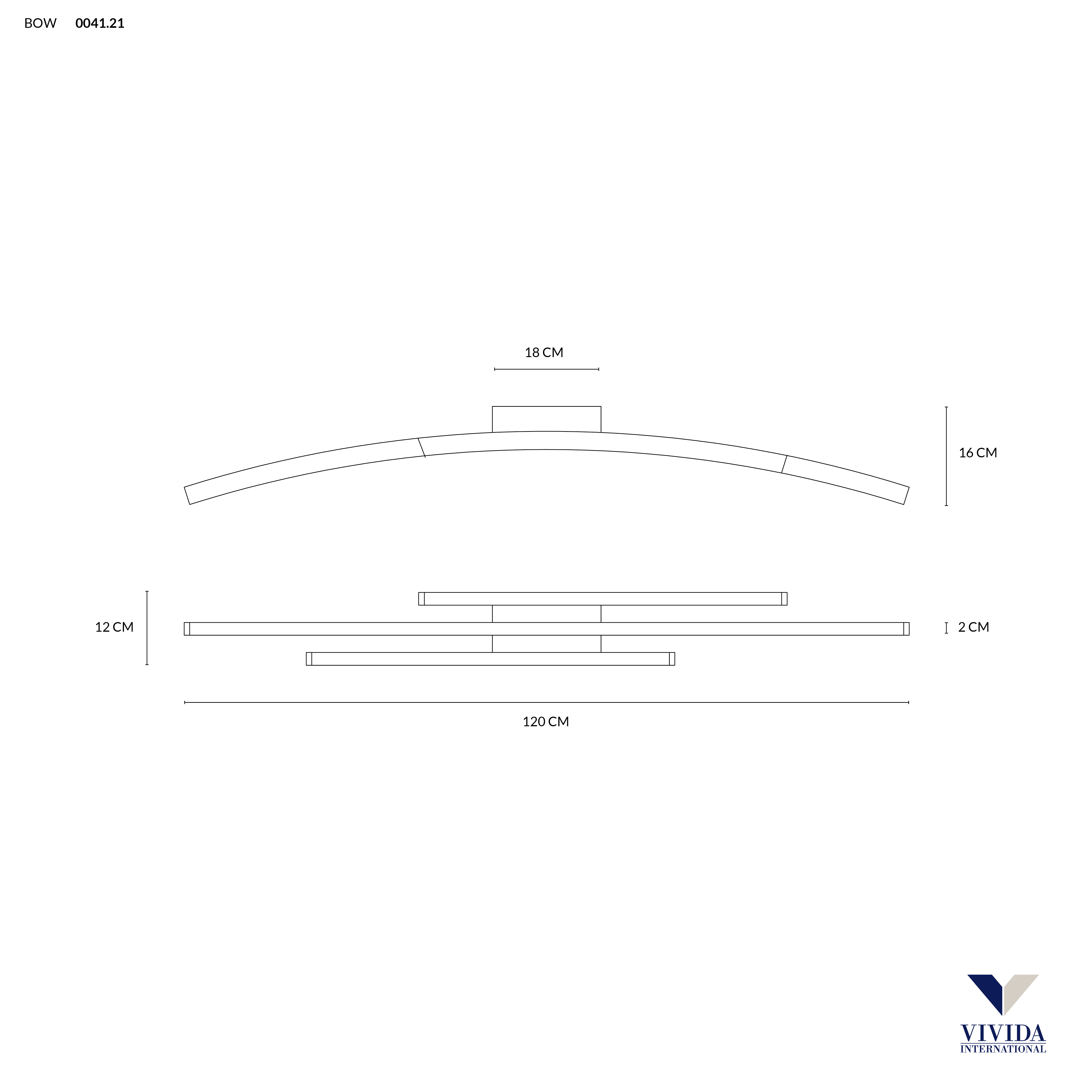 BOW PLAFONIERA 120 BIANCO 3000K - 4000K