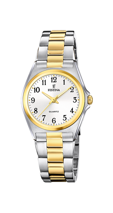 Festina orologio donna in acciaio bicolore dorato con numeri arabi F20556 1 Gioielli Antonio Moscariello