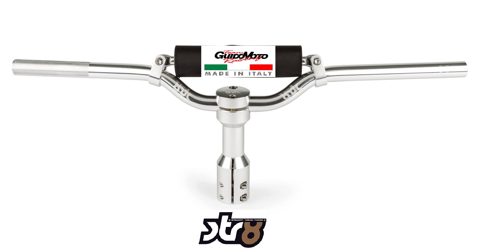 Manubrio In Alluminio CNC Rosso Per Moto Cafe Racer, Scooter - Compatibile Con Aerox, SR, Malaguti - Foto 10