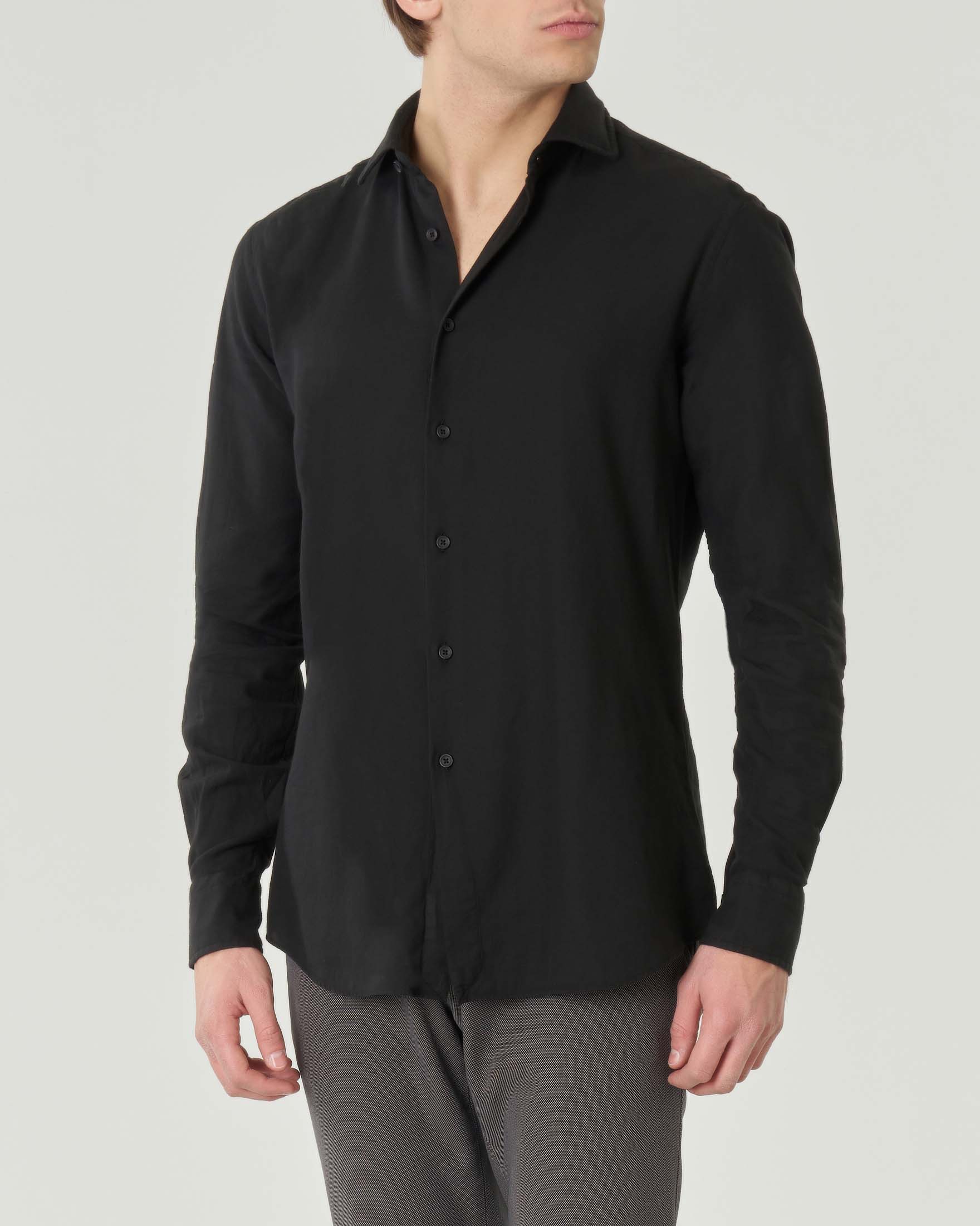 Camicia nera clearance cotone