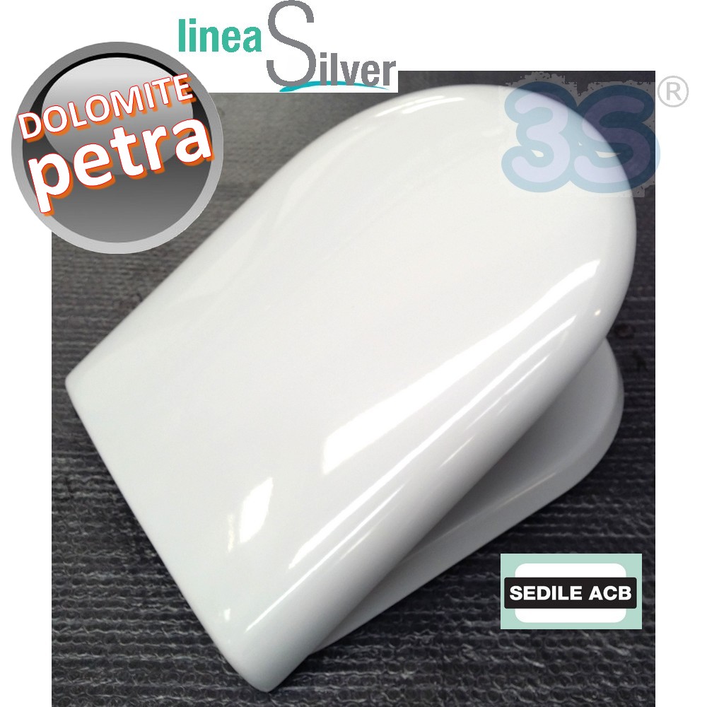 ALLIBERT 824517 Sedile WC In Marmo Bianco – Soft Close Con Chiusura Silenziosa, Legno Compresso 37.3 X 53 X 46.5 Cm