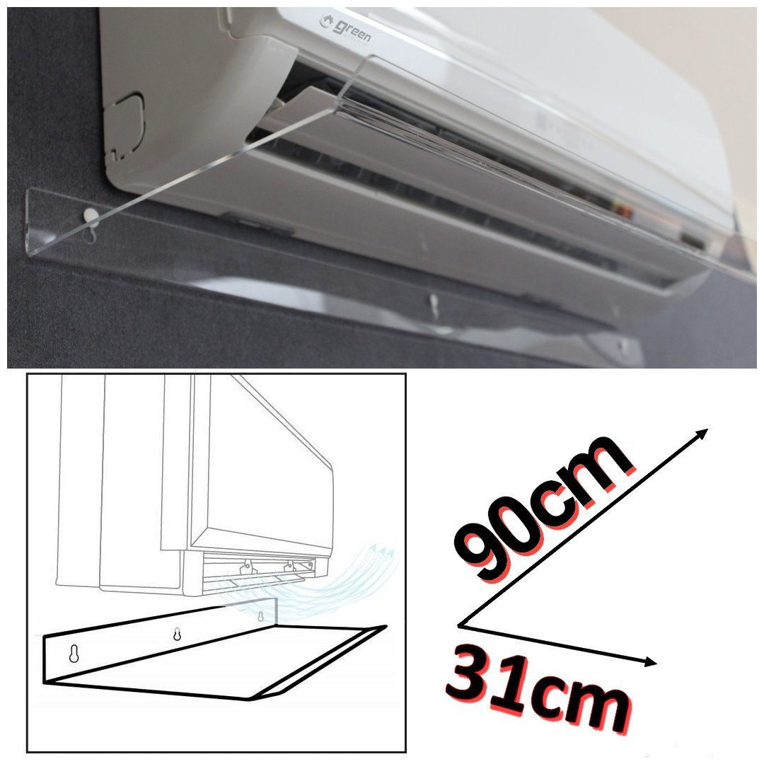 Deflettore Aria Per Climatizzatore Split - Plexiglass Trasparente, Dimensioni 900x300x30 Mm - Foto 7