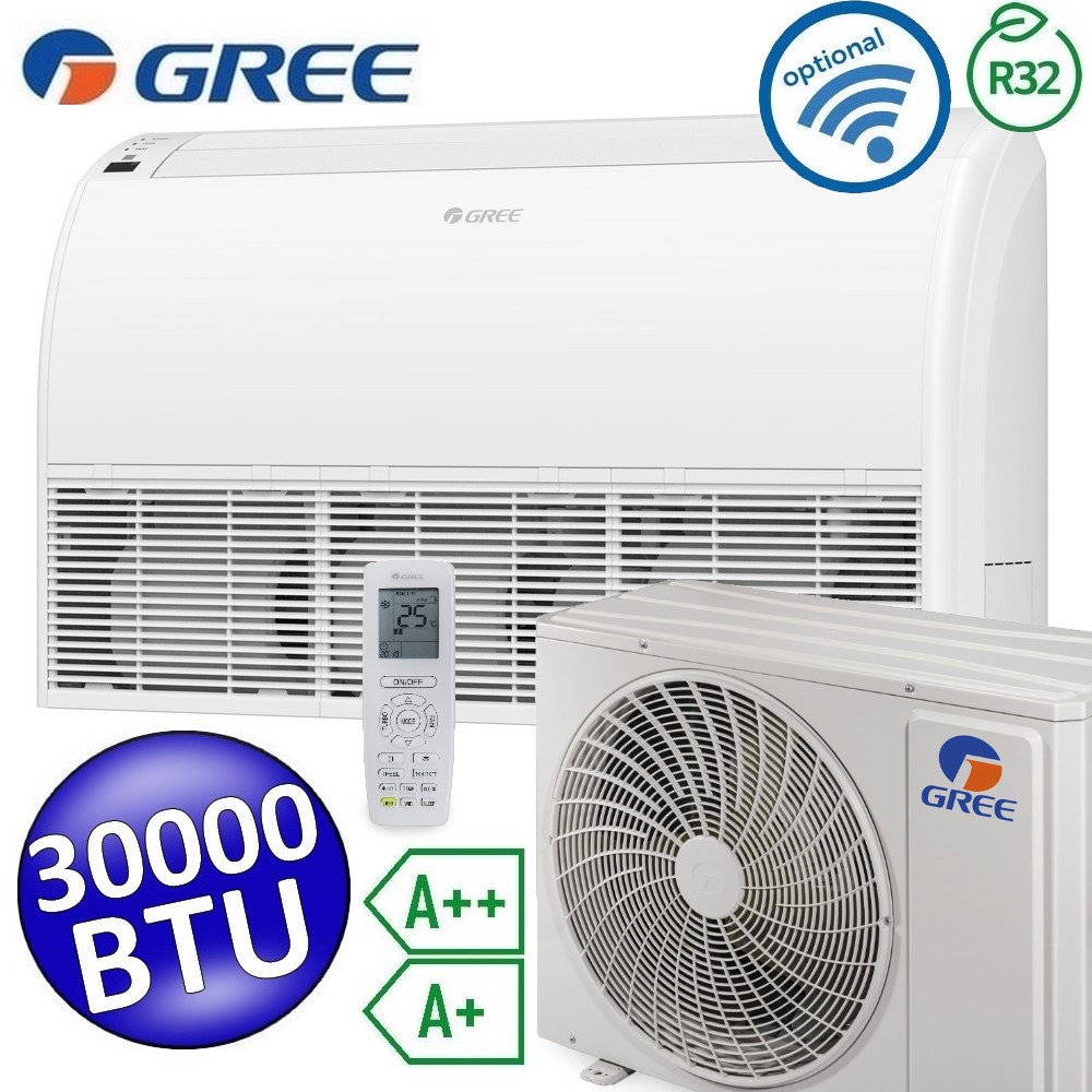 Climatiseur Réversible Gree Mono Split 30000 Btu – Pose Sol/plafond – A++ WiFi