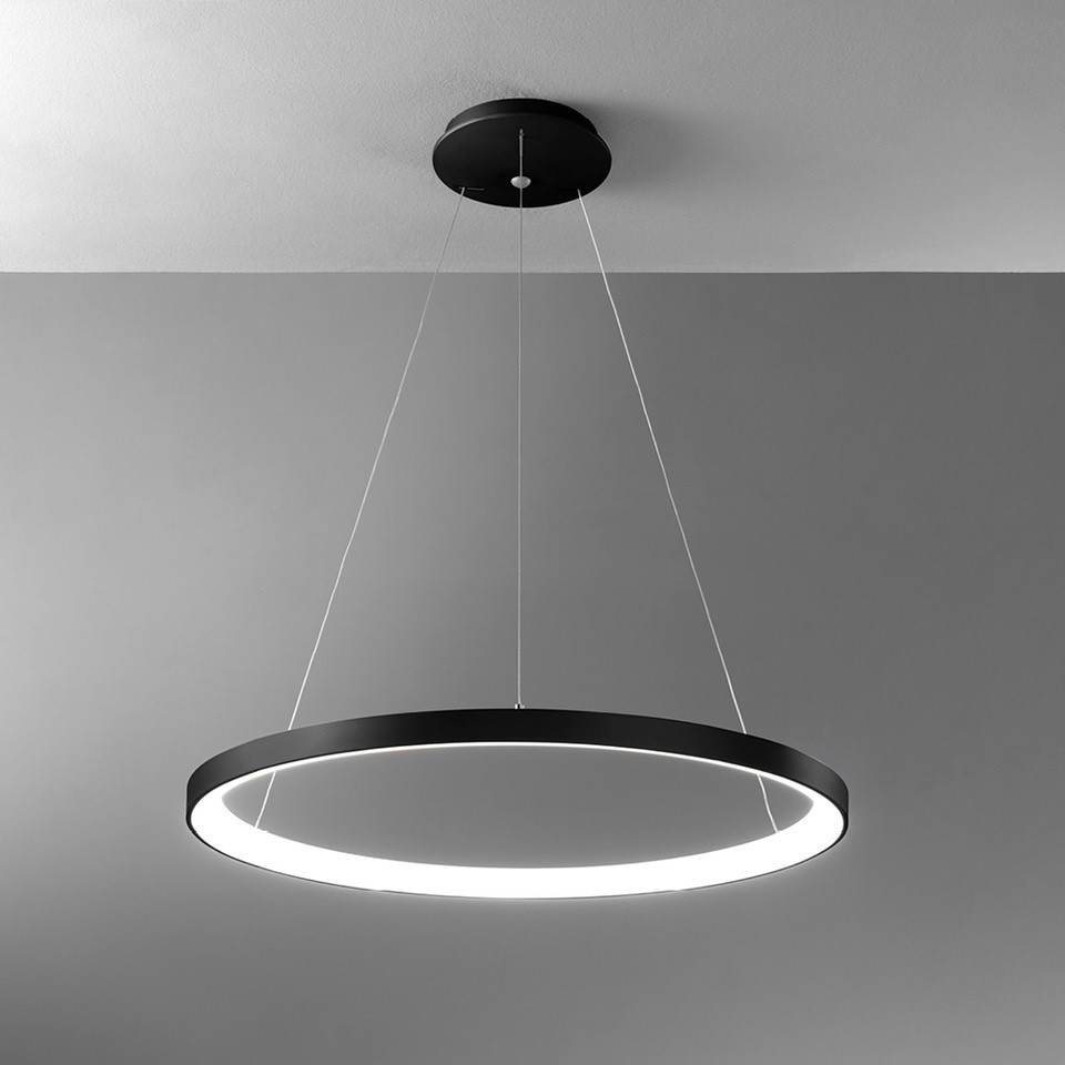 LIFERING-R SOSPENSIONE Ø78 NERO 80W 3000K-4000K DIMMERABILE