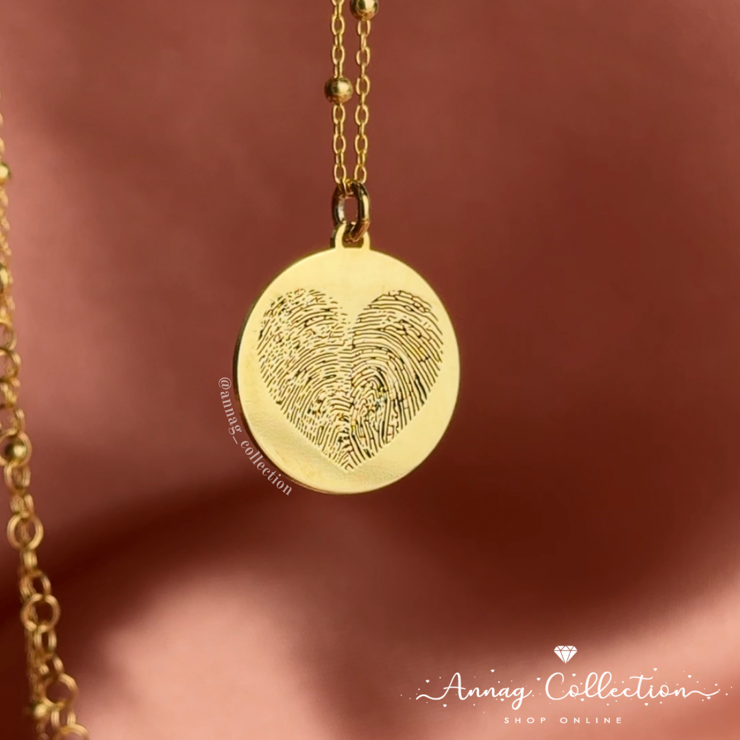 Collana Personalizzata Con Impronta Supcare - Ciondolo Con Foto O Scritta, Acciaio Inox, Regalo Coppia - Foto 10