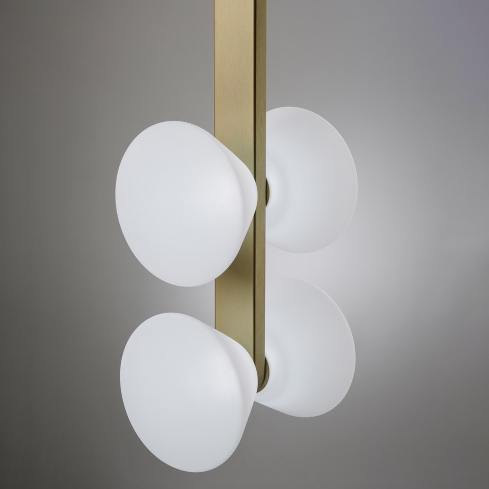 MADAME SOSPENSIONE 4 LUCI ORO SPAZZOLATO 24W 3000K DIMMERABILE