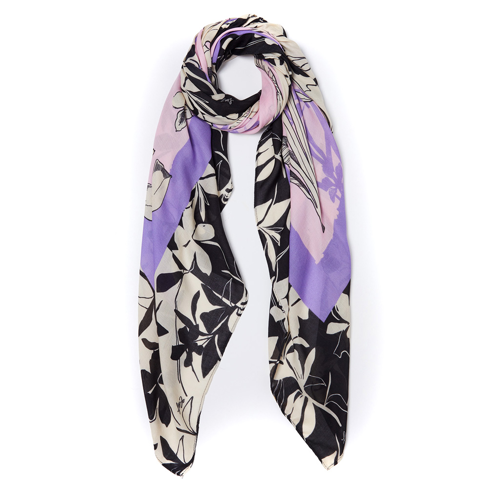 スカーフ LIU JO FLORAL PRINT FOULARD Scarf with floral print colour blue denim | Liu Jo