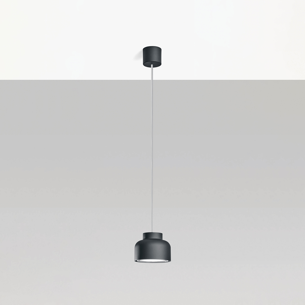 BOTTONE SOSPENSIONE NERO 1x12W LED GX53