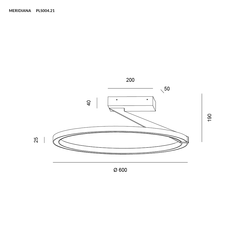 MERIDIANA PLAFONIERA Ø60 NERO 44W 3000K - 4000K DIMMERABILE
