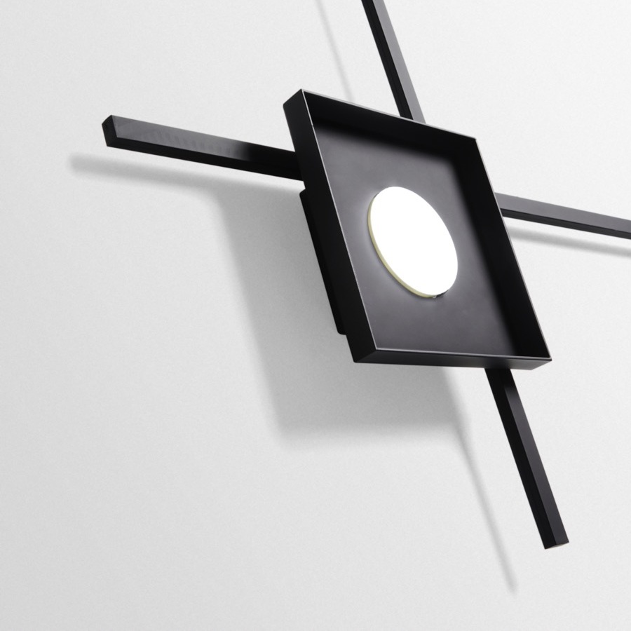 MULTIPOP APPLIQUE/PLAFONIERA SINGOLA NERO 1x12W LED GX53