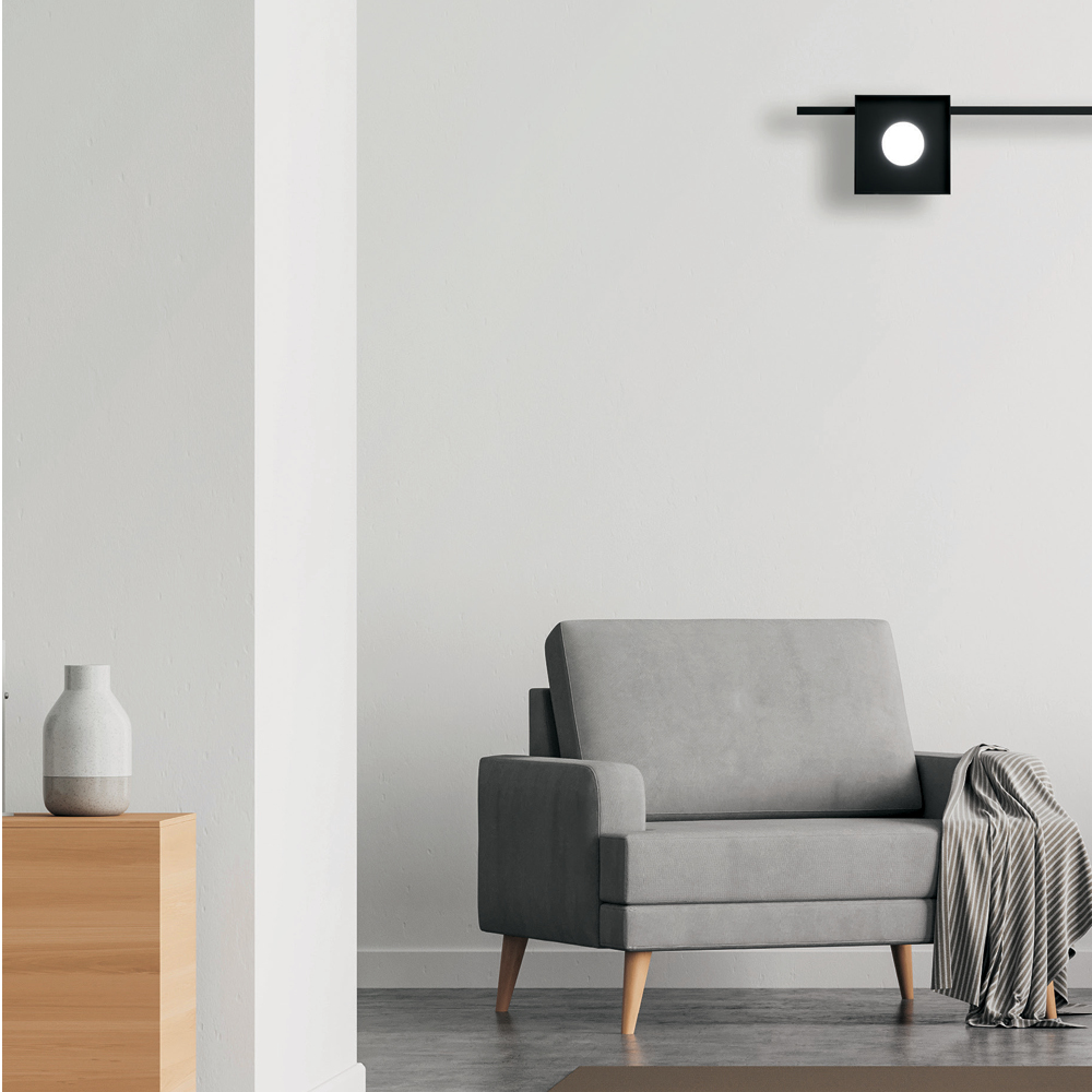 MULTIPOP APPLIQUE/PLAFONIERA SINGOLA NERO 1x12W LED GX53